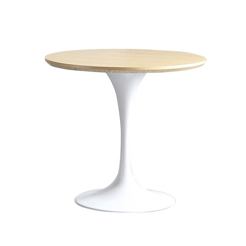 Modern Wood Tabletop Round Dining Table with Metal Tulip Base