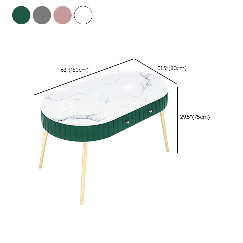 4/5 Pieces Oval White Sintered Stone Top Dining Set for Home