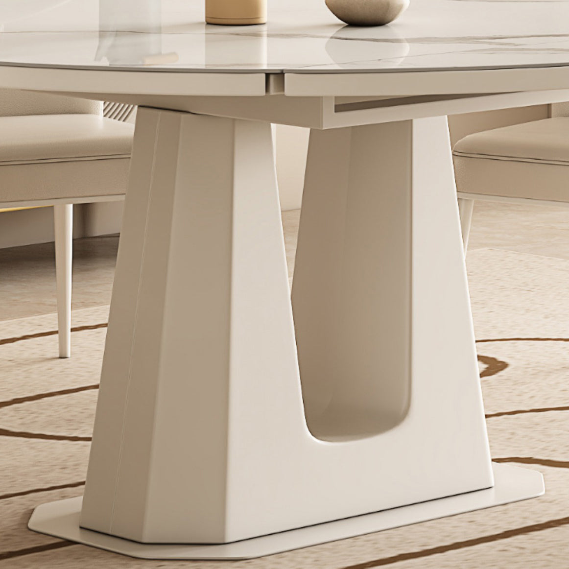 5/7/9/11 Pieces Sintered Stone Top White Round Dining Set for Home