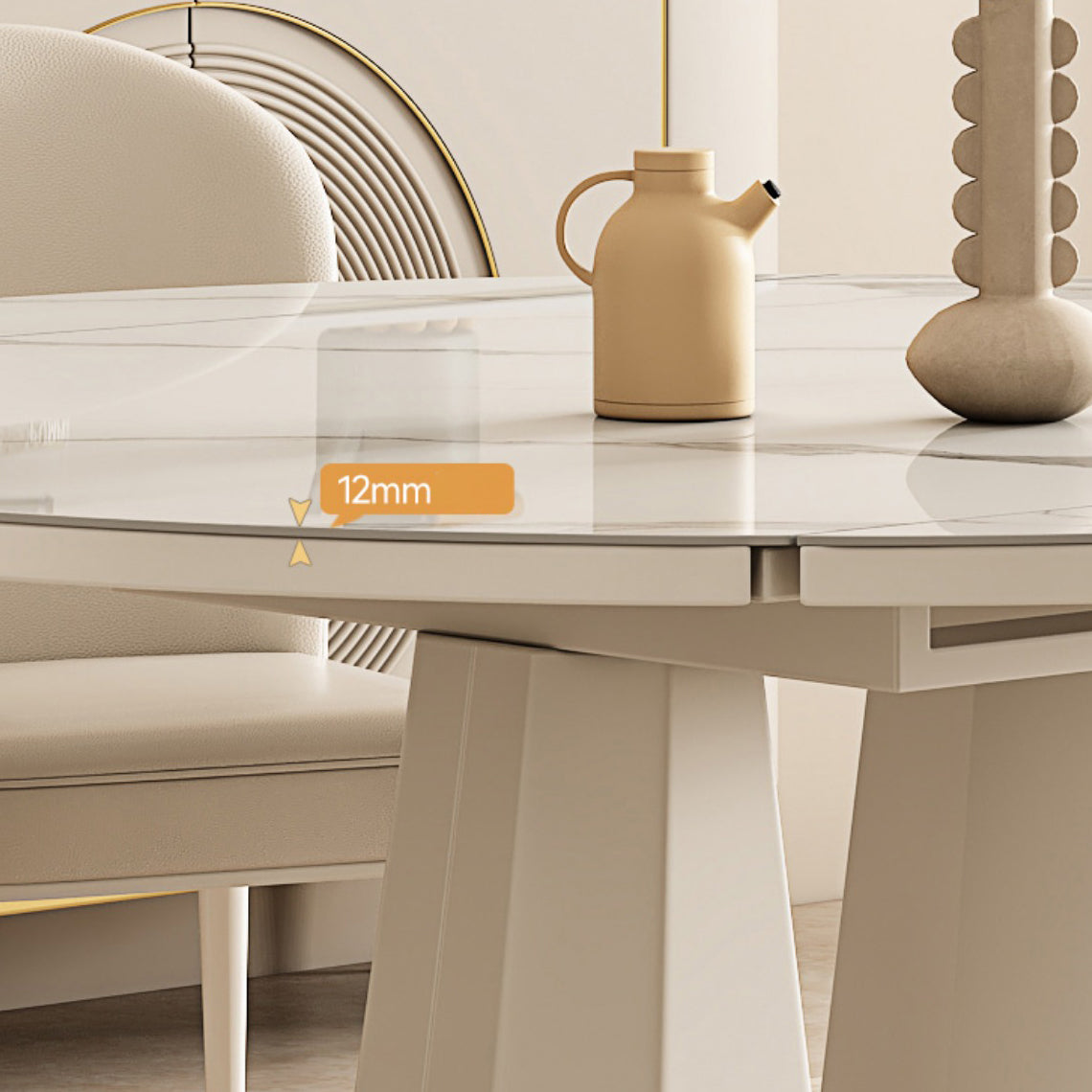 5/7/9/11 Pieces Sintered Stone Top White Round Dining Set for Home