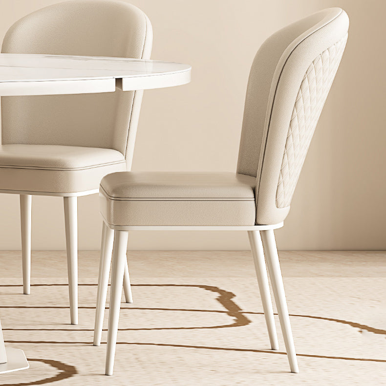 5/7/9/11 Pieces Sintered Stone Top White Round Dining Set for Home