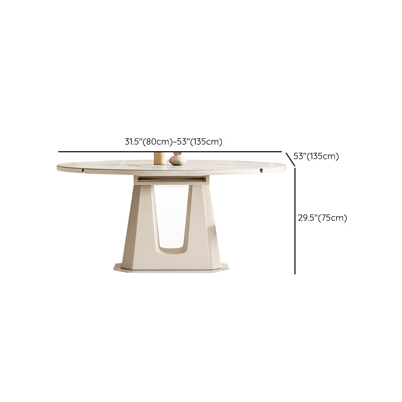 5/7/9/11 Pieces Sintered Stone Top White Round Dining Set for Home
