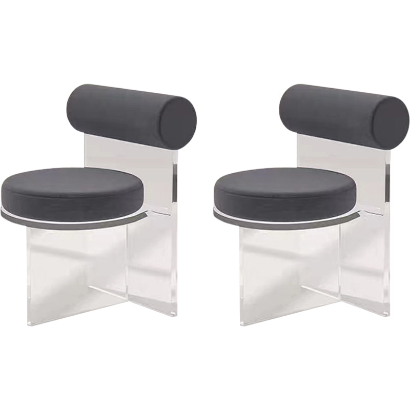 Contemporary Upholstered and Acrylic Dining Side Chair for Home