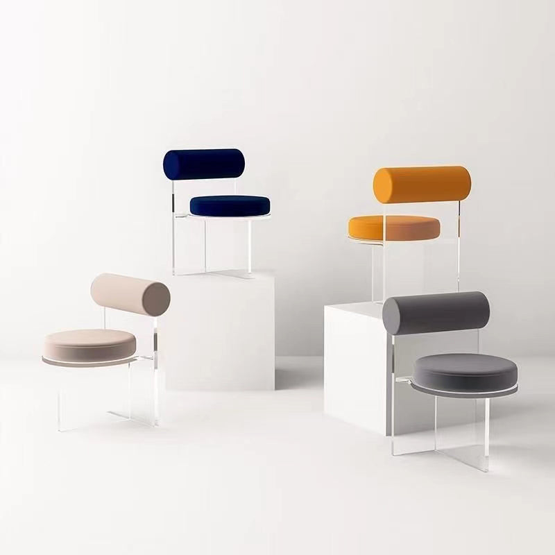 Contemporary Upholstered and Acrylic Dining Side Chair for Home