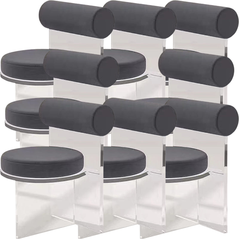 Contemporary Upholstered and Acrylic Dining Side Chair for Home