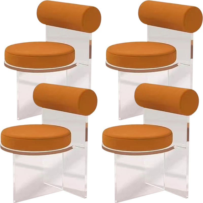 Contemporary Upholstered and Acrylic Dining Side Chair for Home