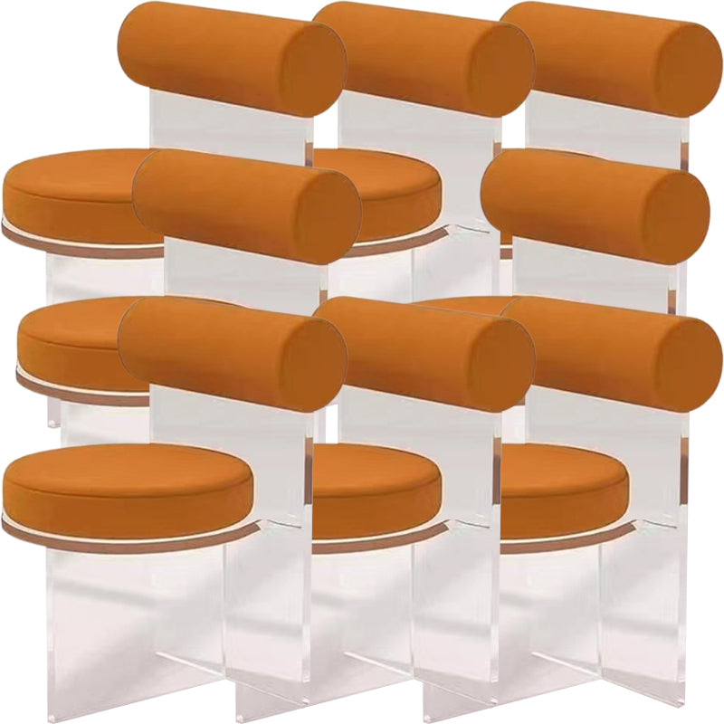 Contemporary Upholstered and Acrylic Dining Side Chair for Home