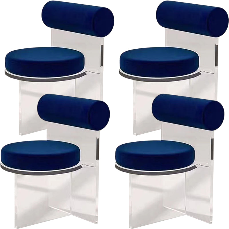 Contemporary Upholstered and Acrylic Dining Side Chair for Home