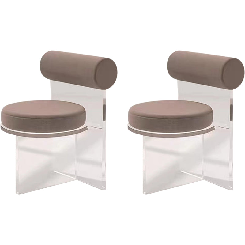 Contemporary Upholstered and Acrylic Dining Side Chair for Home