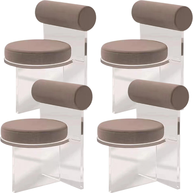 Contemporary Upholstered and Acrylic Dining Side Chair for Home