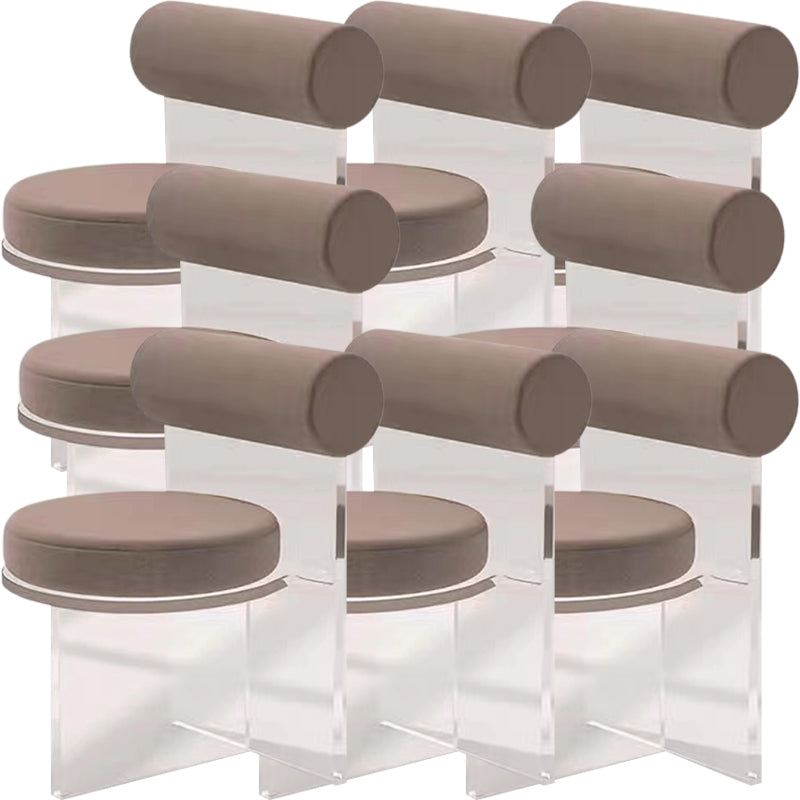 Contemporary Upholstered and Acrylic Dining Side Chair for Home