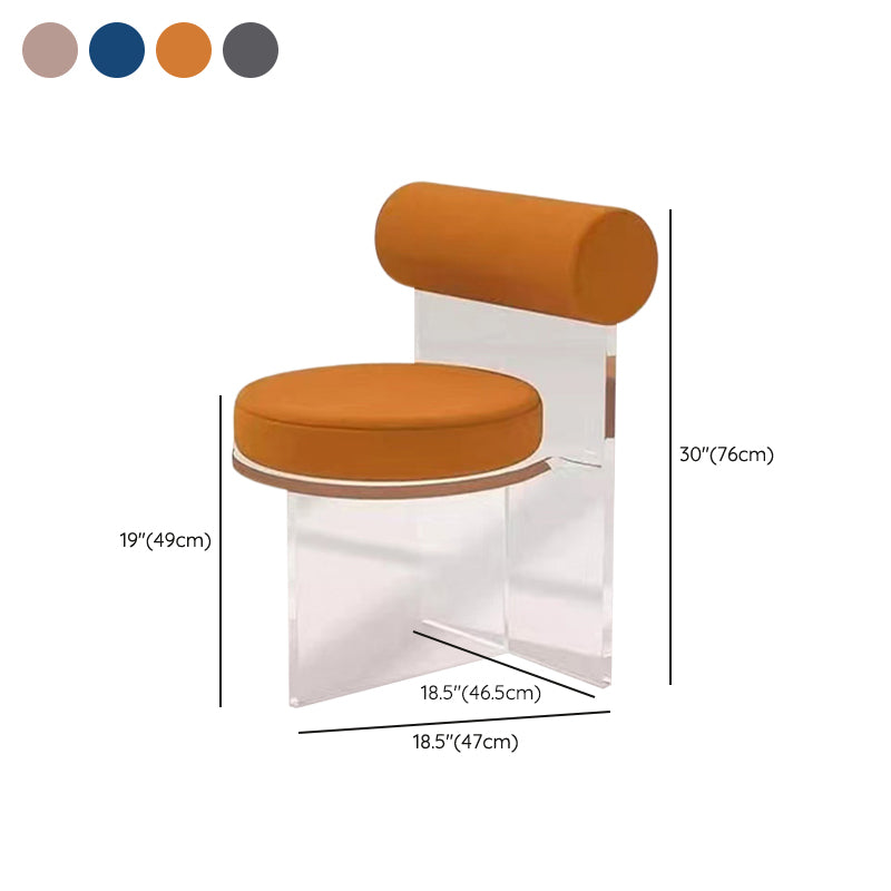 Contemporary Upholstered and Acrylic Dining Side Chair for Home