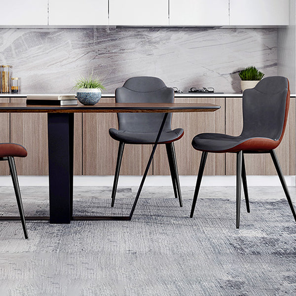 Faux Leather and Metal Contemporary Dining and Accent Chairs