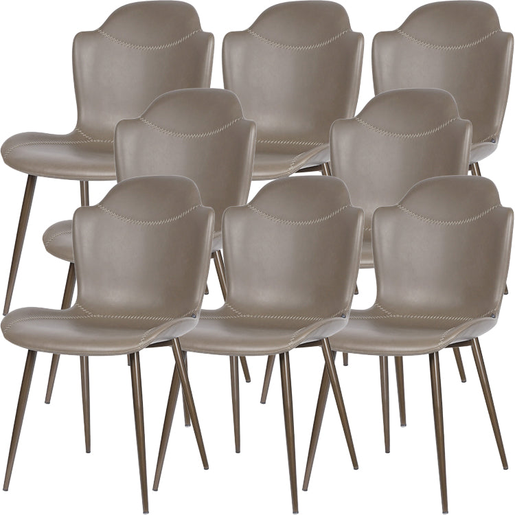 Faux Leather and Metal Contemporary Dining and Accent Chairs