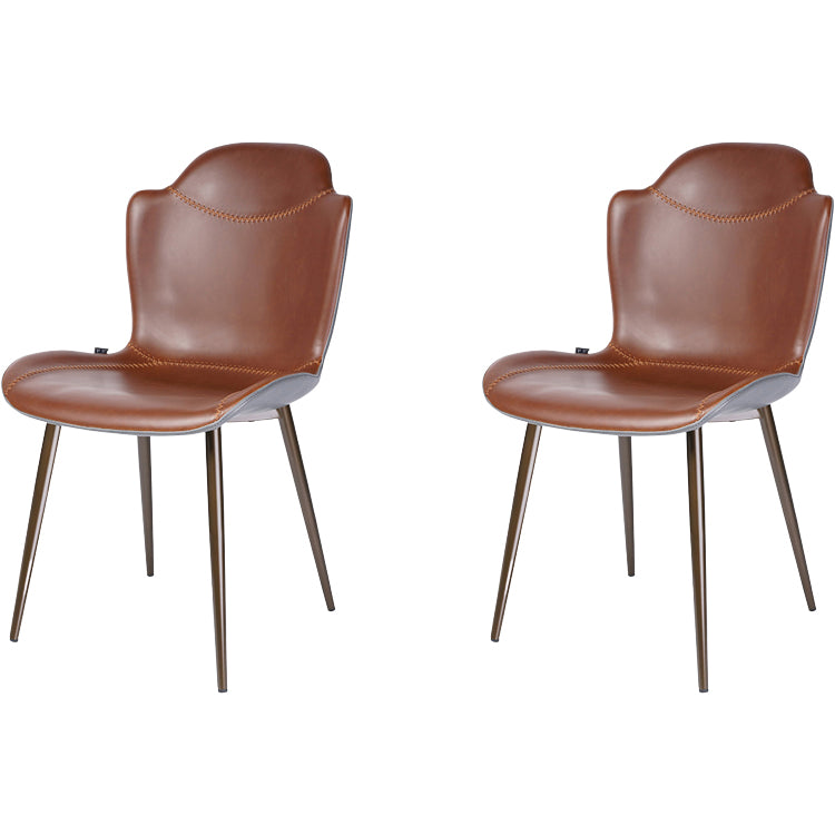Faux Leather and Metal Contemporary Dining and Accent Chairs