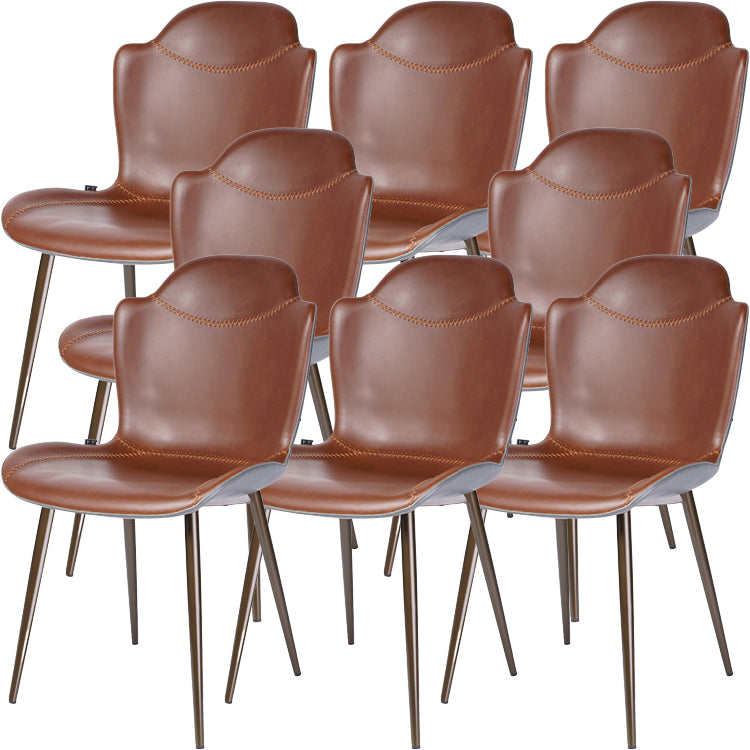 Faux Leather and Metal Contemporary Dining and Accent Chairs