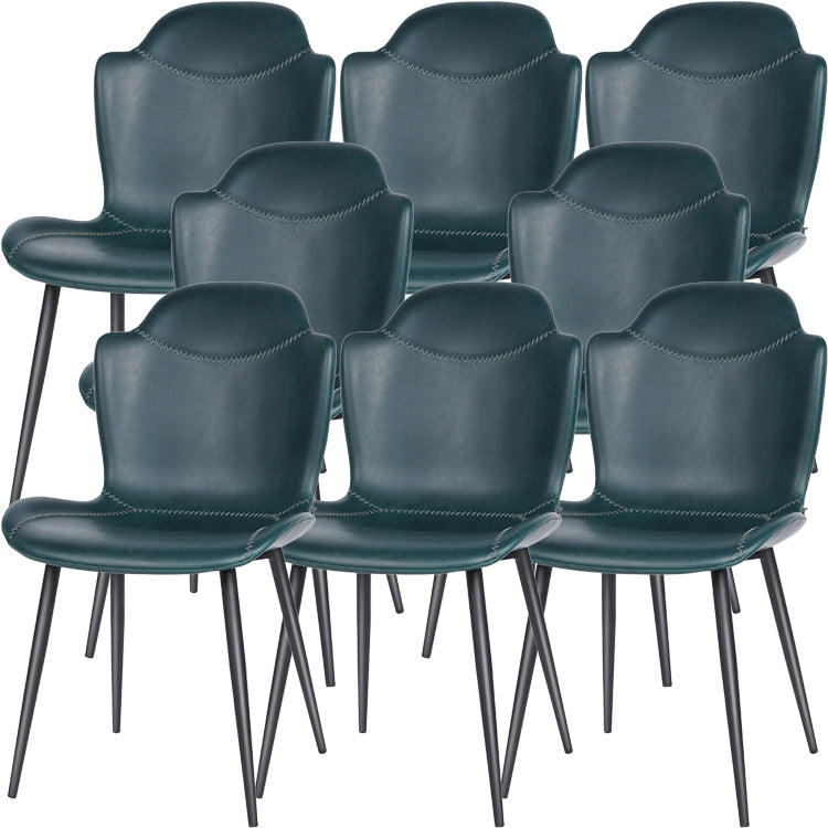 Faux Leather and Metal Contemporary Dining and Accent Chairs