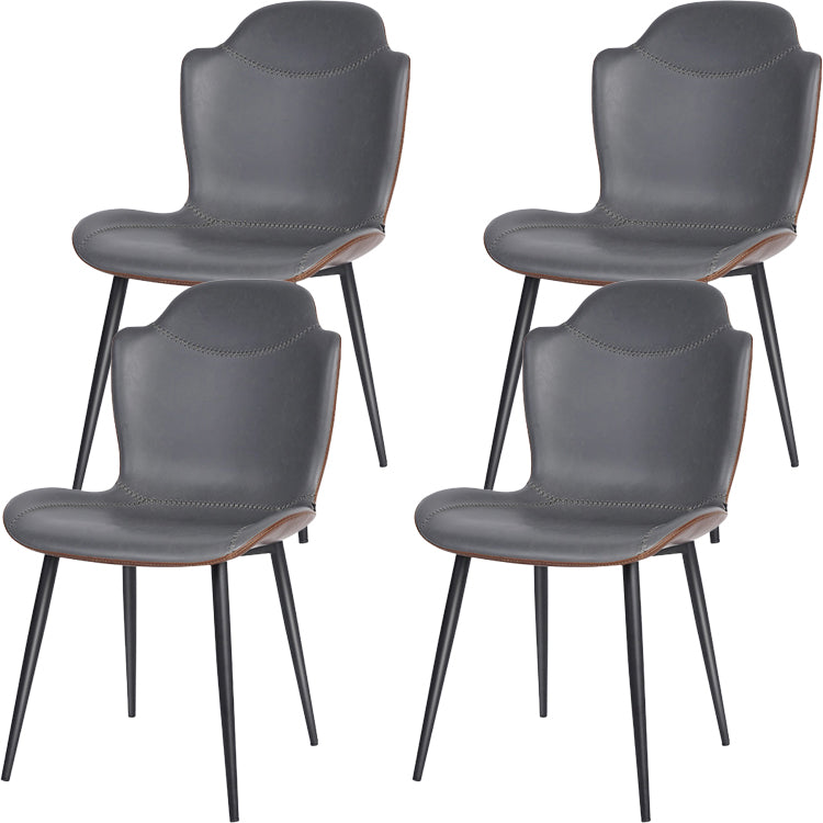 Faux Leather and Metal Contemporary Dining and Accent Chairs