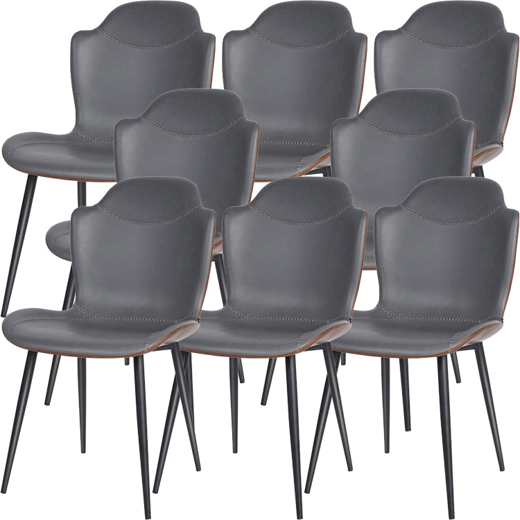 Faux Leather and Metal Contemporary Dining and Accent Chairs