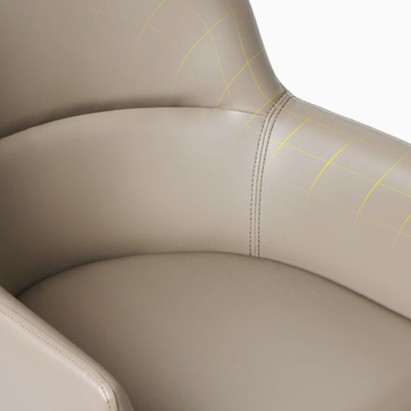 Contemporary Faux Leather Arm Dining and Accent Chairs in Gray