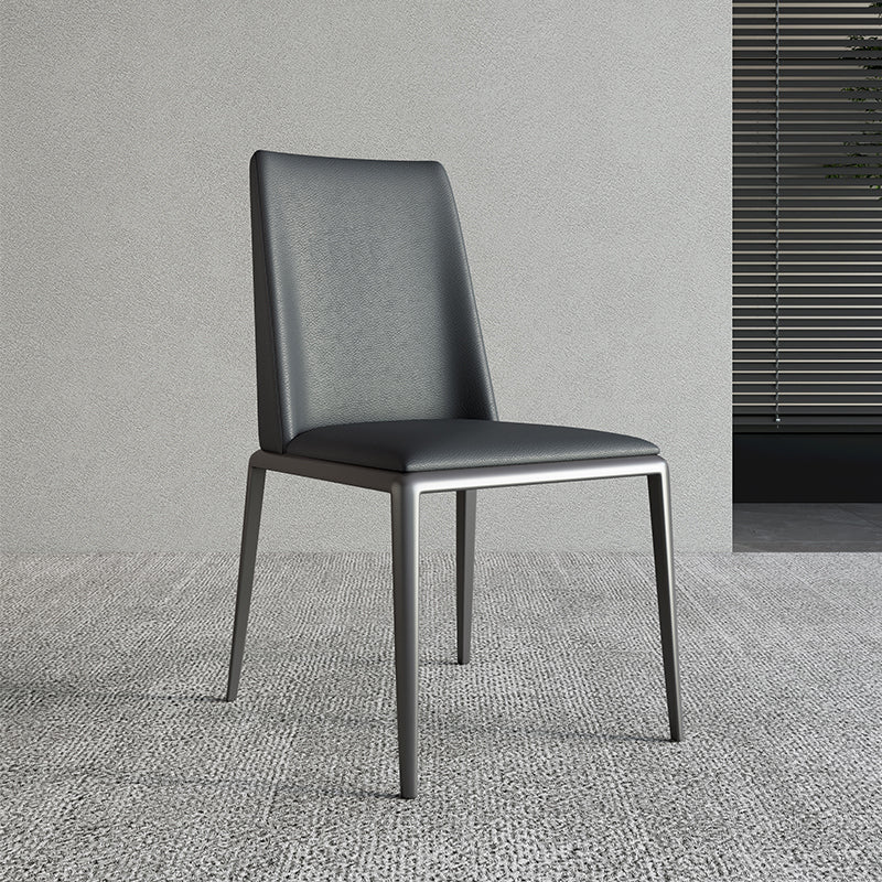 Silver Leg Contemporary Faux Leather Dining Room Chair for Home