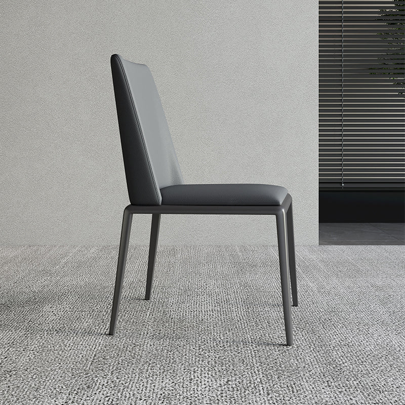 Silver Leg Contemporary Faux Leather Dining Room Chair for Home