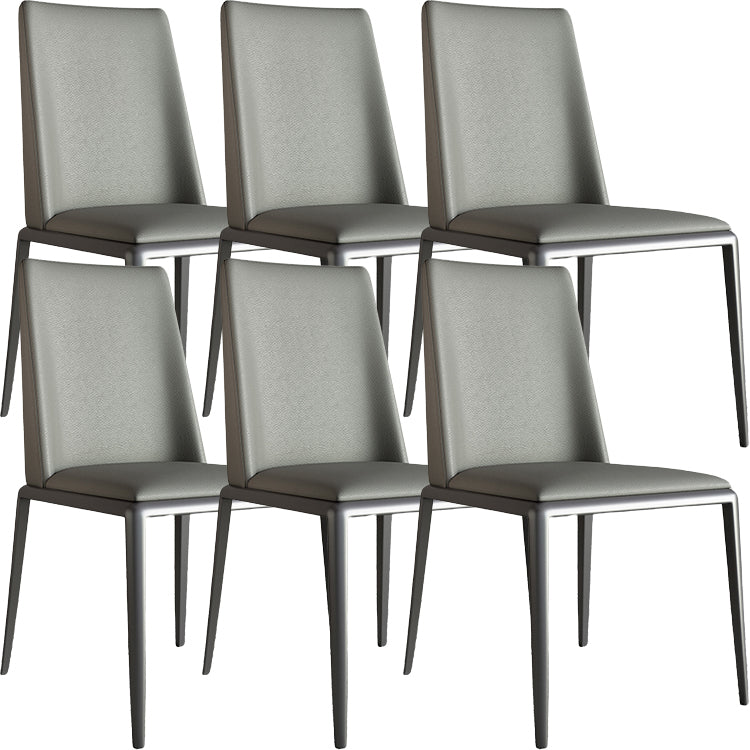 Silver Leg Contemporary Faux Leather Dining Room Chair for Home