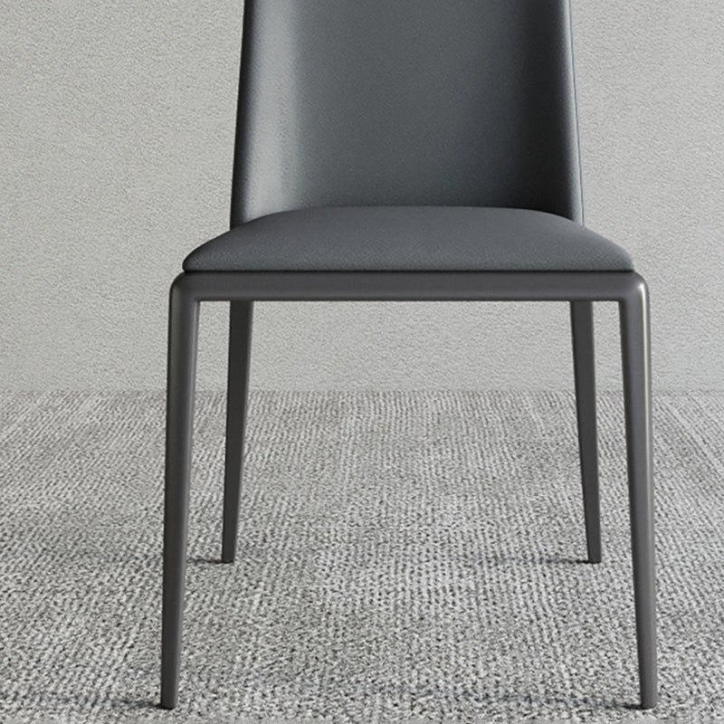 Silver Leg Contemporary Faux Leather Dining Room Chair for Home