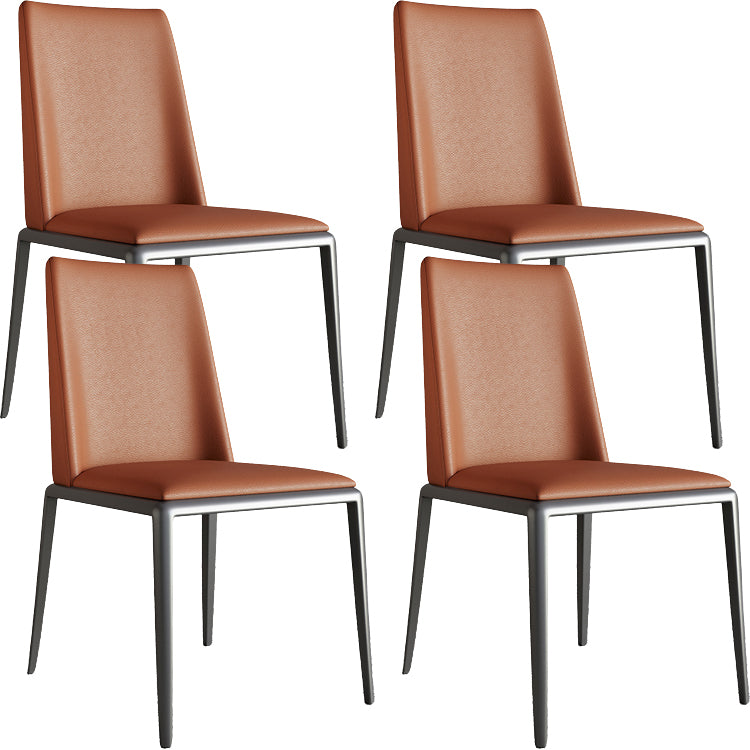 Silver Leg Contemporary Faux Leather Dining Room Chair for Home