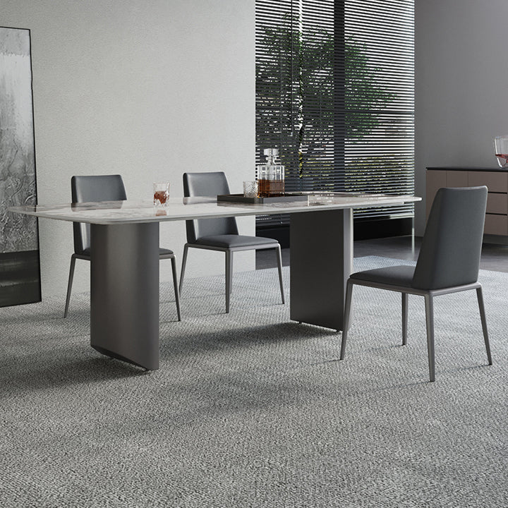 Silver Leg Contemporary Faux Leather Dining Room Chair for Home
