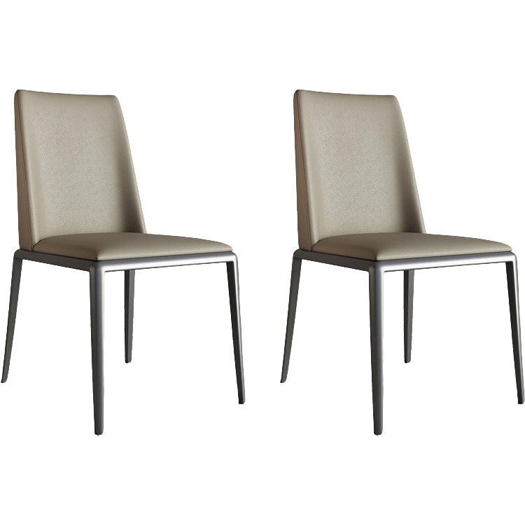 Silver Leg Contemporary Faux Leather Dining Room Chair for Home