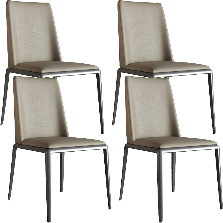 Silver Leg Contemporary Faux Leather Dining Room Chair for Home