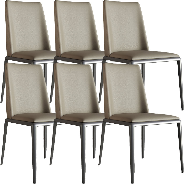 Silver Leg Contemporary Faux Leather Dining Room Chair for Home