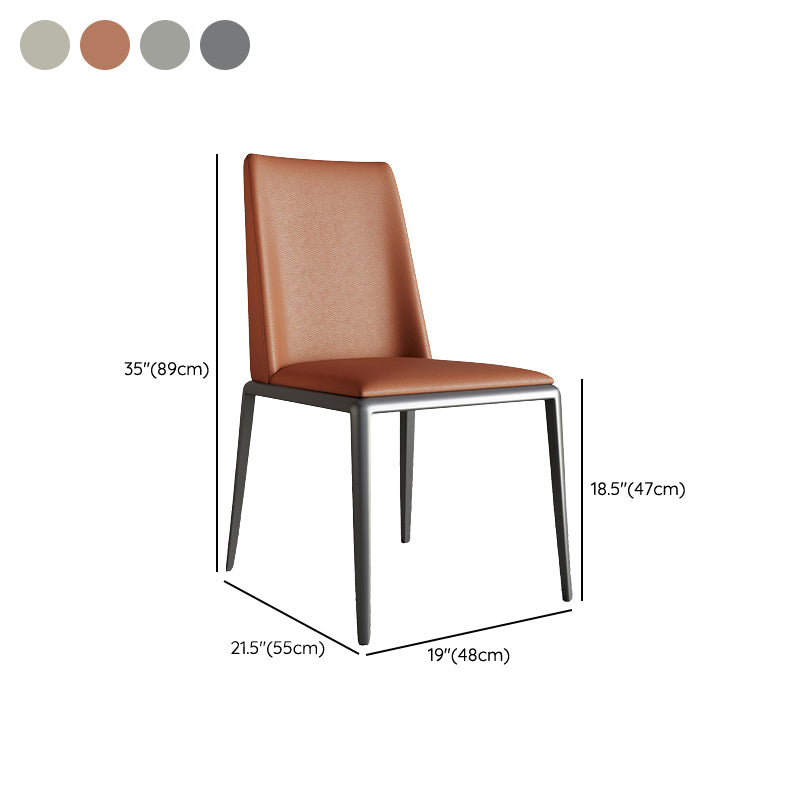 Silver Leg Contemporary Faux Leather Dining Room Chair for Home
