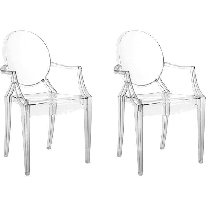 Contemporary Dining Room Plastic King Louis Back Dining Chair