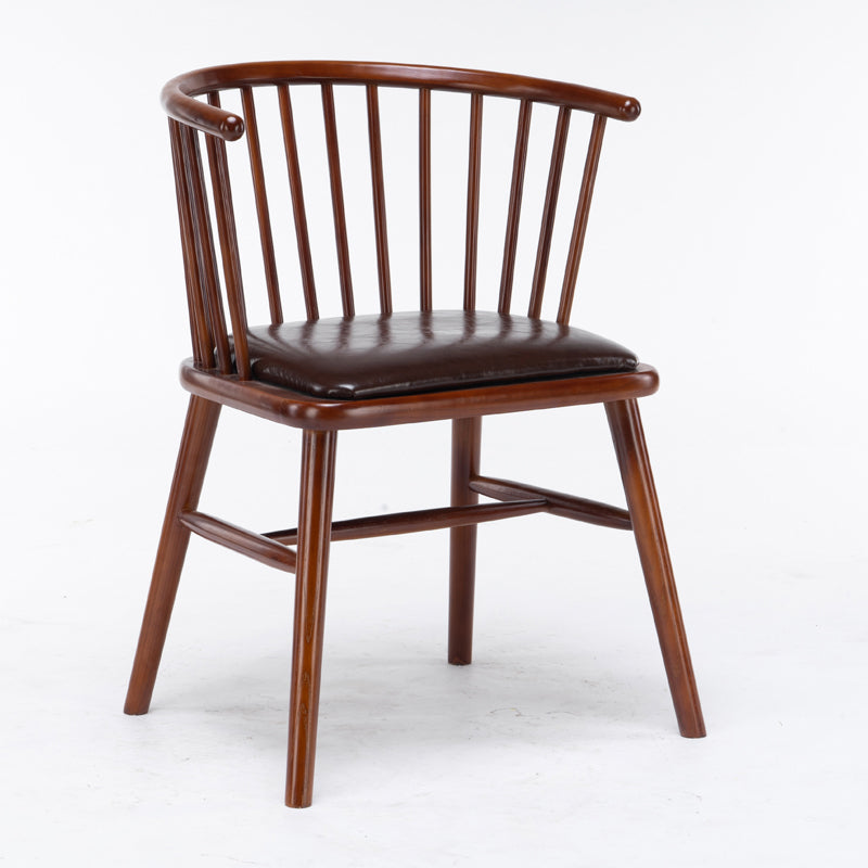 Modern Style Slat Back Solid Wood Dining Arm Chair for Home Use
