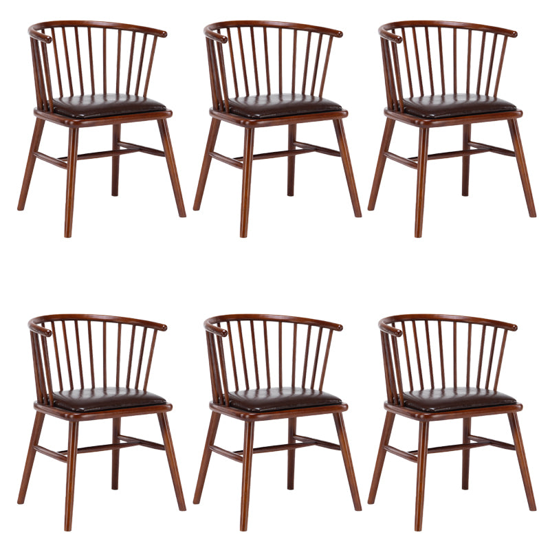 Modern Style Slat Back Solid Wood Dining Arm Chair for Home Use