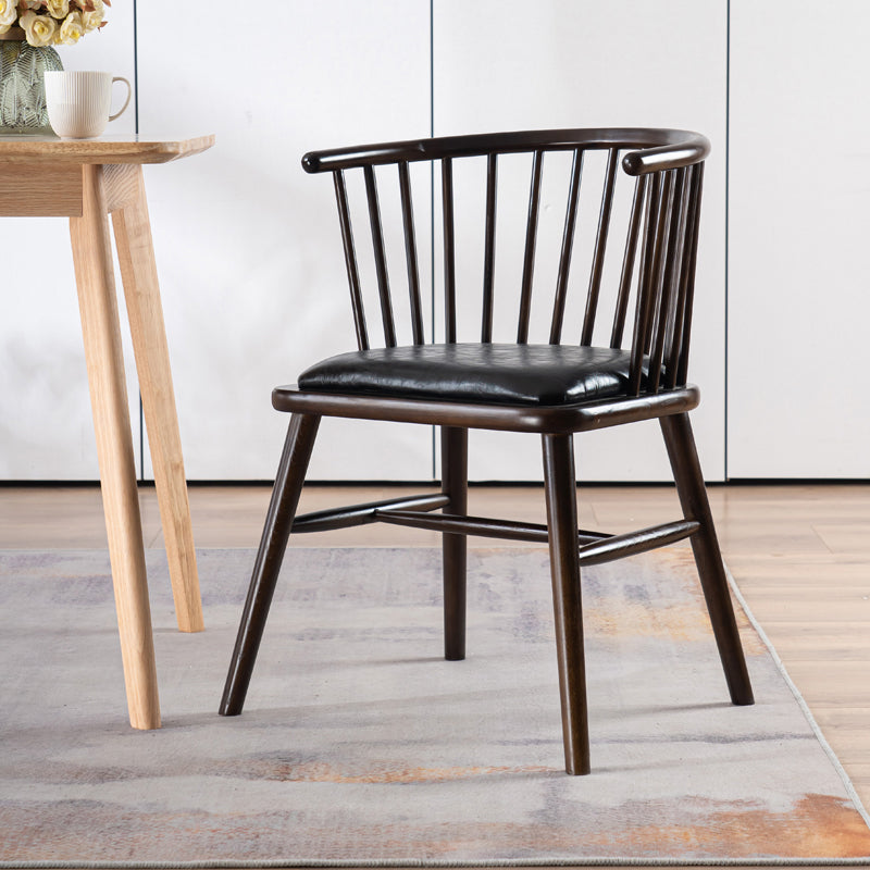 Modern Style Slat Back Solid Wood Dining Arm Chair for Home Use