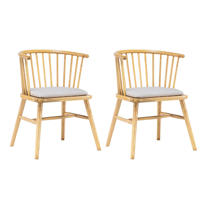 Modern Style Slat Back Solid Wood Dining Arm Chair for Home Use