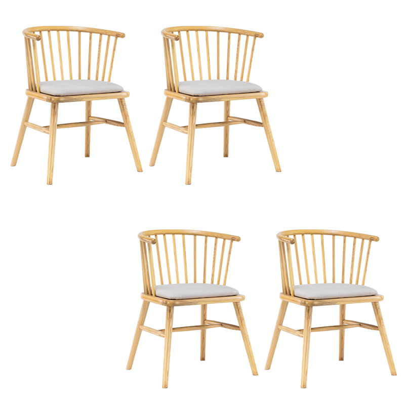 Modern Style Slat Back Solid Wood Dining Arm Chair for Home Use