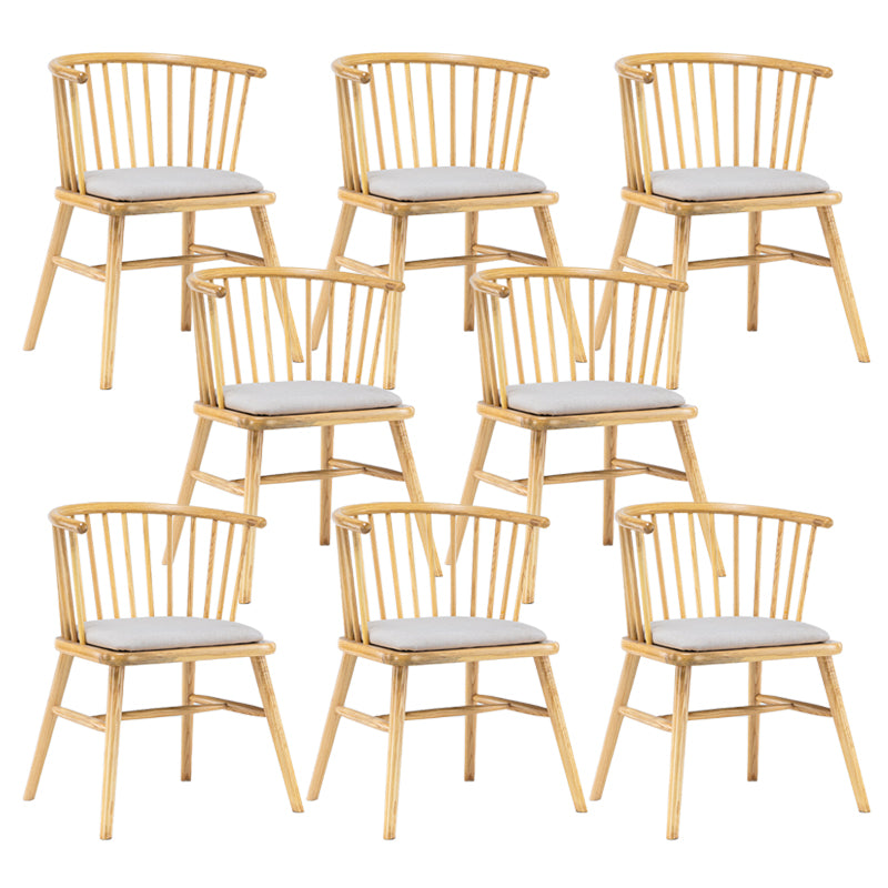 Modern Style Slat Back Solid Wood Dining Arm Chair for Home Use