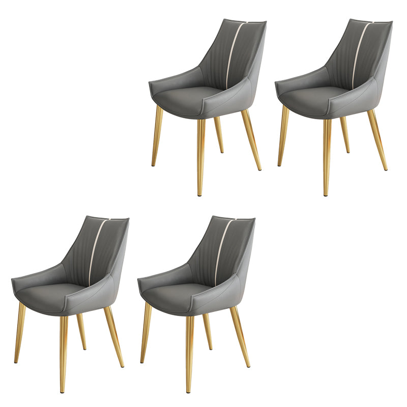 Glam Style Parsons Back Upholstered 4 Legs Home Use Dining Side Chair