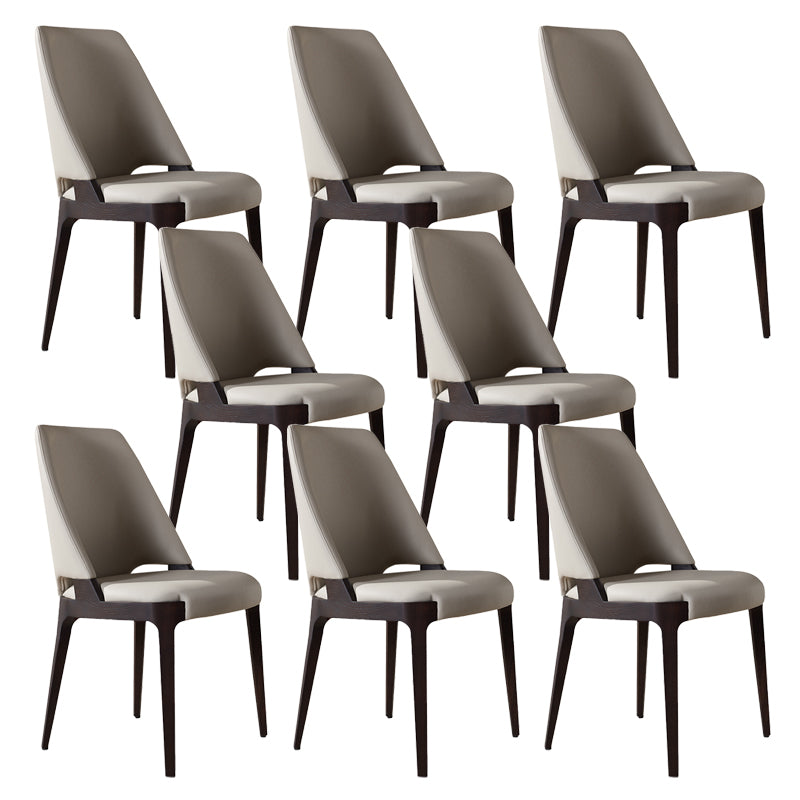 Modern Style Leather Solid Wood Frame Dining Side Chair for Dining Room