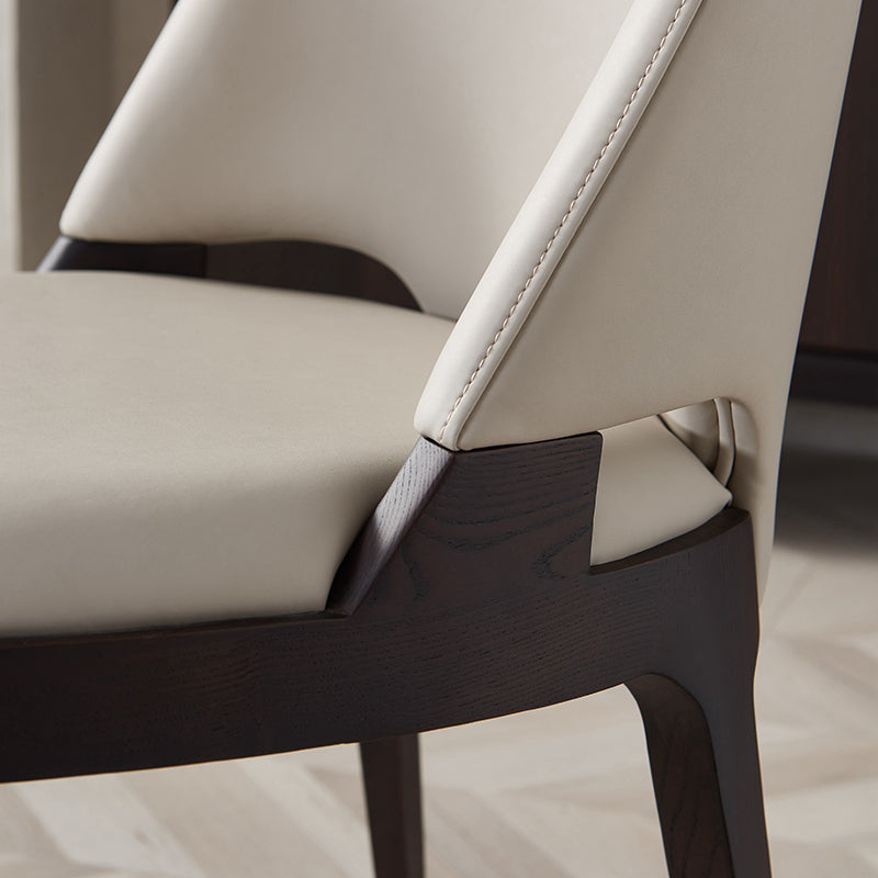 Modern Style Leather Solid Wood Frame Dining Side Chair for Dining Room