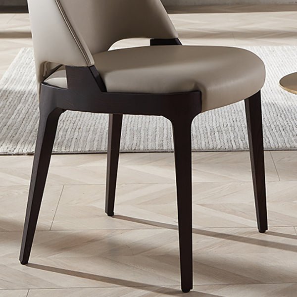 Modern Style Leather Solid Wood Frame Dining Side Chair for Dining Room