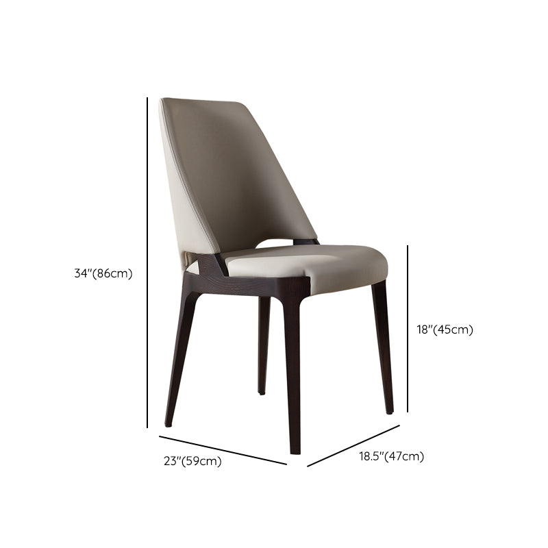 Modern Style Leather Solid Wood Frame Dining Side Chair for Dining Room