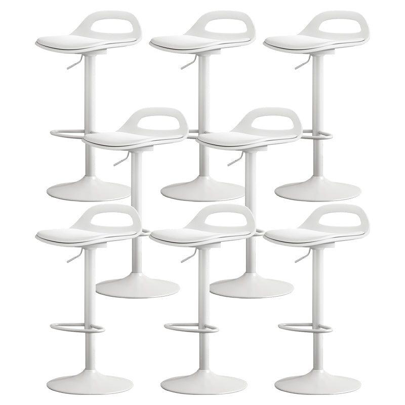Modern Adjustable Height Swivel Low Back Bar Stools with Metal Base