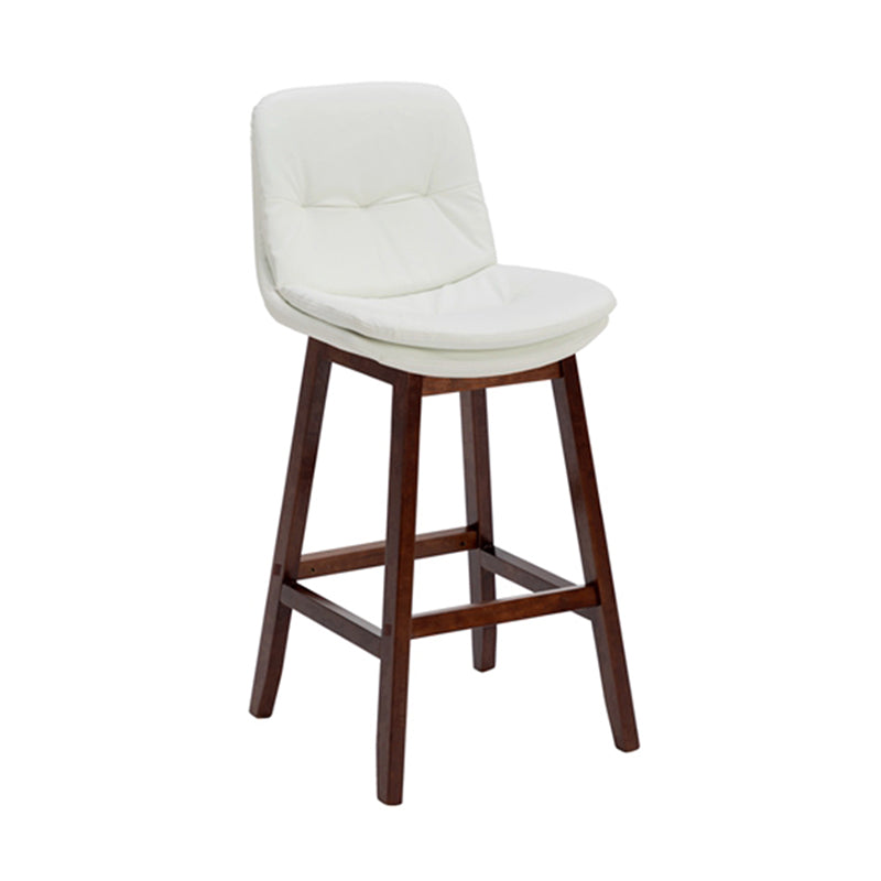 Contemporary Solid Wood Legs Faux Leather Counter Stools with Footrest