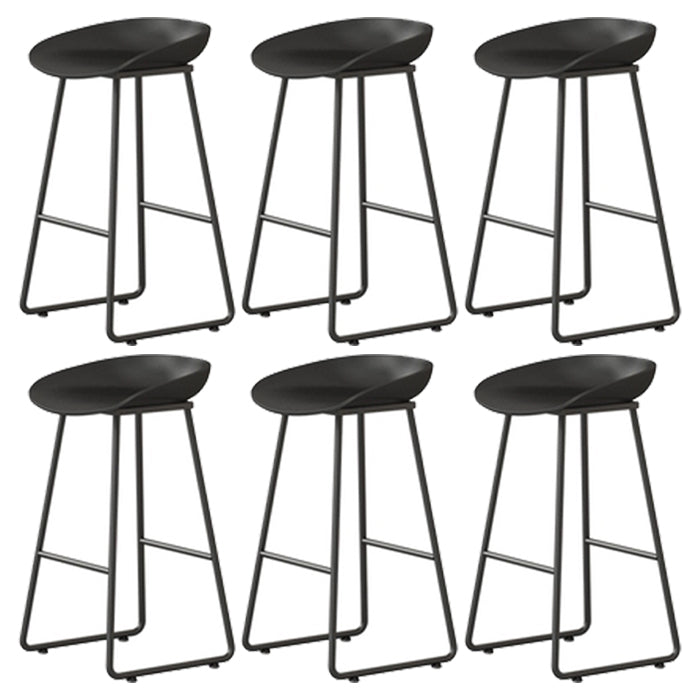 Contemporary Indoor Metal Legs Low Back Bucket Seat Bar Stool