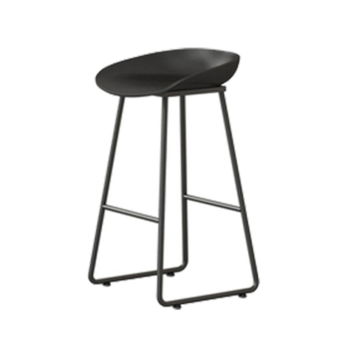 Contemporary Indoor Metal Legs Low Back Bucket Seat Bar Stool